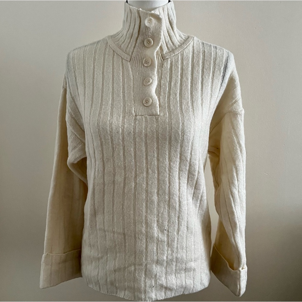 ASOS Ribbed Buttoned Turtle Neck